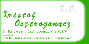 kristof osztrogonacz business card